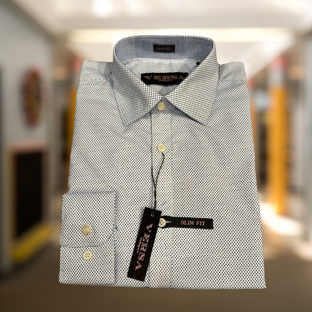 VERSA COLLEZIONI MEN'S LONG-SLEEVED SLIM FIT DRESS SHIRT